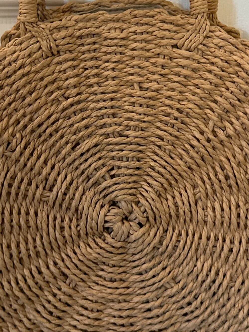 EUC Boho Round Woven Straw Circle Bag | Neutral Summer Tote - Picture 2 of 4